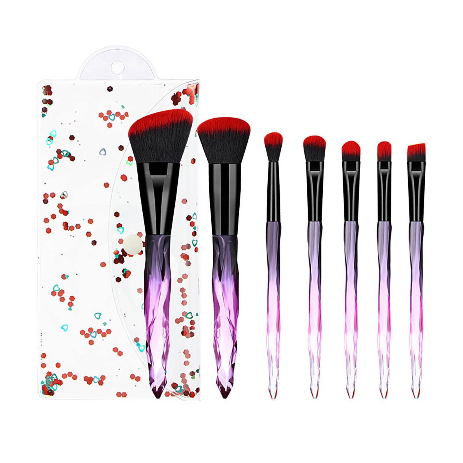 7-Piece Premium Synthetic Makeup Brush Set for Foundation, Concealer, Eyeshadow & Lips - Perfect for Professional & Everyday Makeup Application