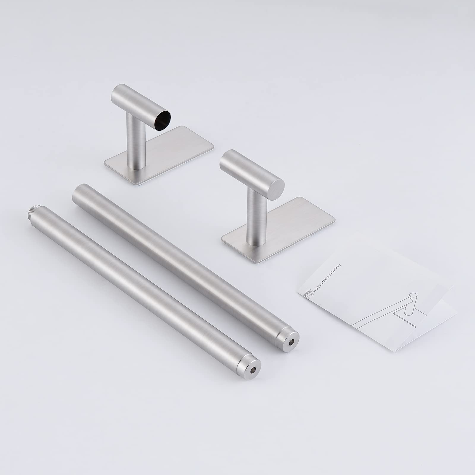 23.6 Inch No Drill Bathroom Towel Bar - SUS304 Stainless Steel Wall Mount Towel Rack Holder with Brushed Finish - Perfect for Bathrooms, Kitchens & Laundry Rooms (Model BTH7300S60-2)