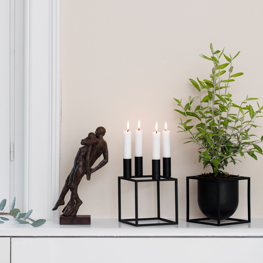 Stylish Kubus 4 Modern Candle Holder Set - Elegant Home Decor for Dining Table, Fireplace & Wedding Centerpieces - Perfect for Romantic Ambiance & Holiday Decorations