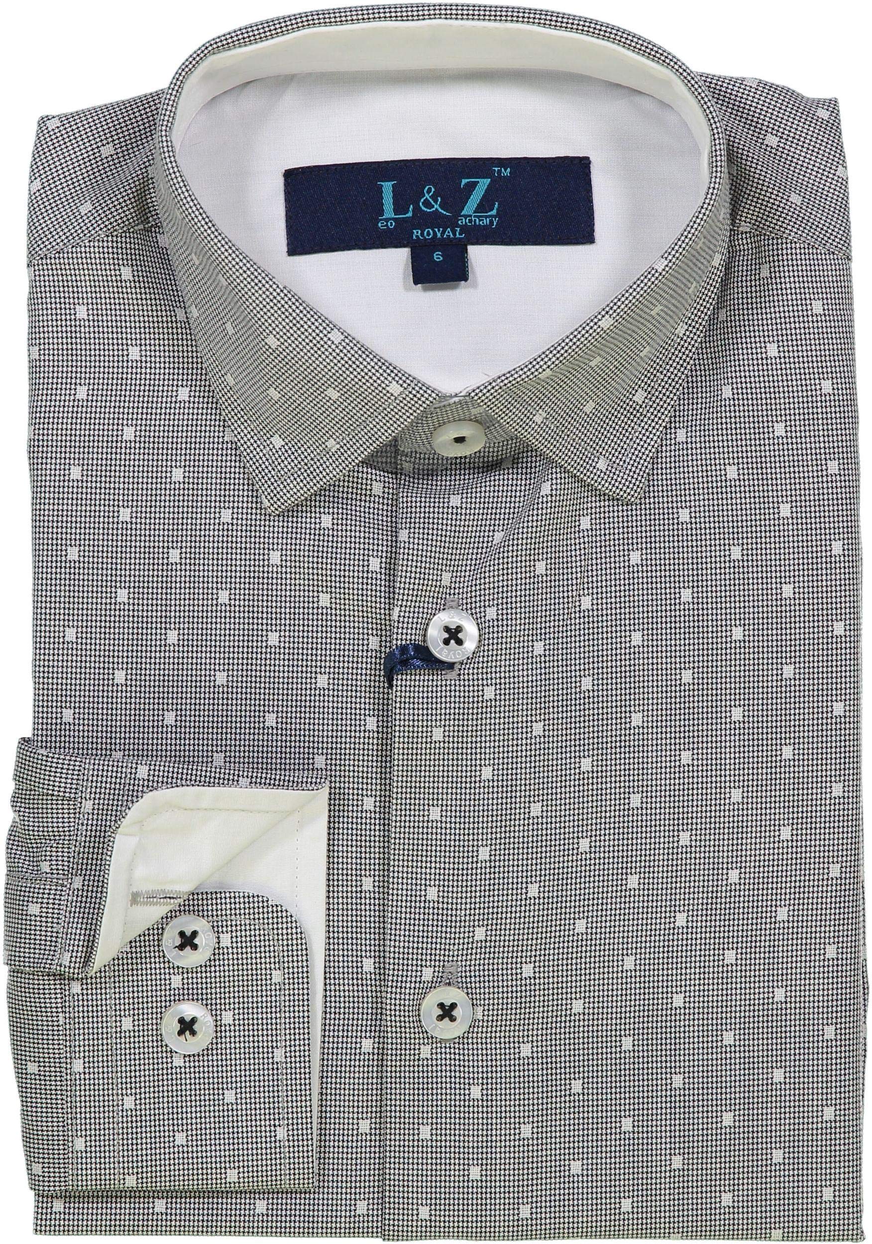 L & Z Royal Boys Long Sleeve Square Dress Shirt - Classic Black Formal Shirt for Kids - Perfect for School, Weddings & Special Occasions - Size 2/3