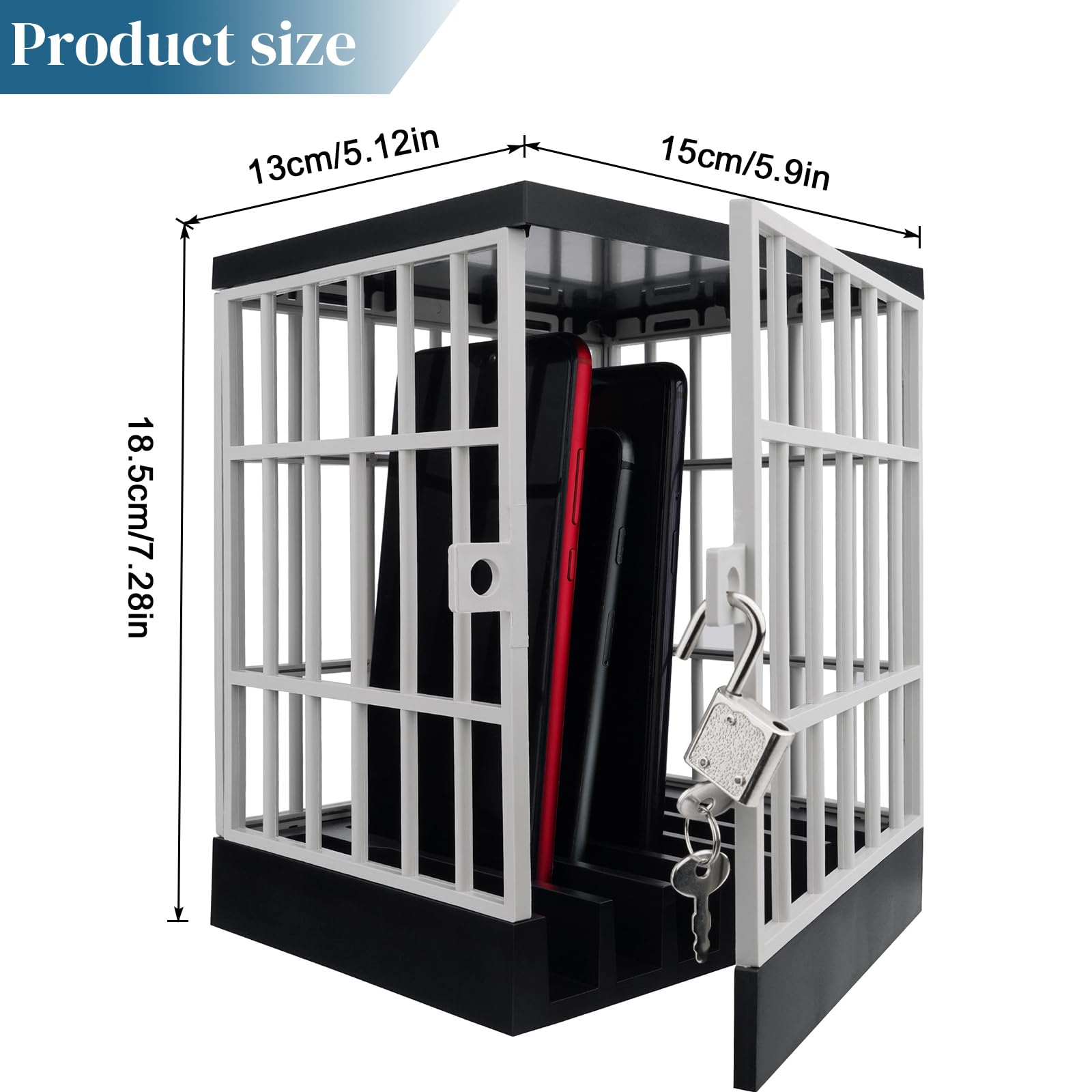 Gemaxvoled Lockable Cell Phone Cage with Key - Secure Phone Lock Box for Classroom, Home & Office - Prevent Distractions & Promote Focus