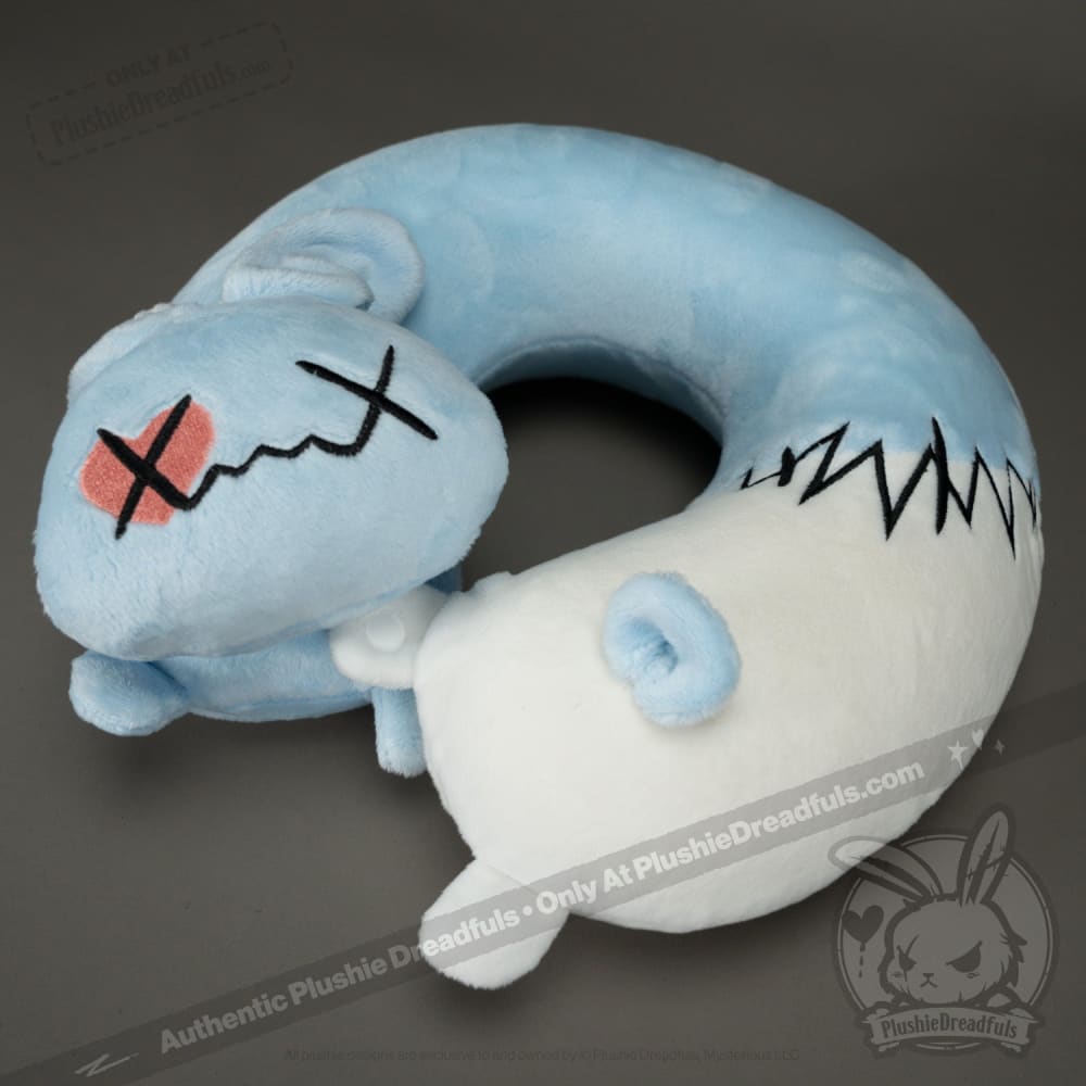 Plushie Dreadfuls Numb Bunny Neck Pillow - Soft Stuffed Animal Travel Pillow for Neck Support - Perfect for Airplane, Car, Office & Home Use