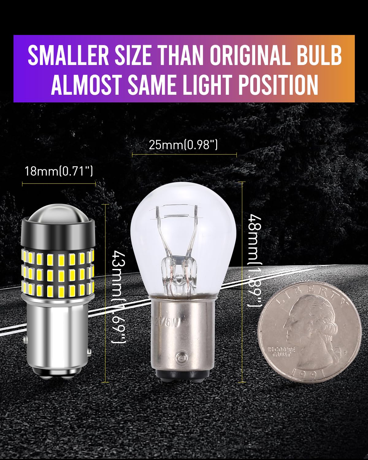 2 Pack 900 Lumens Super Bright 1157 LED Bulbs - 3014 78-EX Chipsets for Turn Signal & Tail Lights (Xenon White) - Perfect for Cars, Trucks, SUVs & Motorcycles
