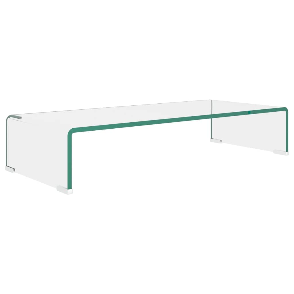 Clear Glass TV Stand & Monitor Riser - 27.6
