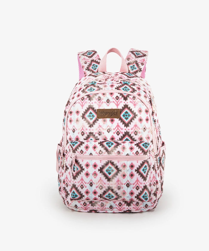 Wrangler Aztec Printed Diaper Bag Backpack - Stylish & Spacious Baby Essentials Organizer for Moms | Perfect for Travel, Daycare & Family Outings