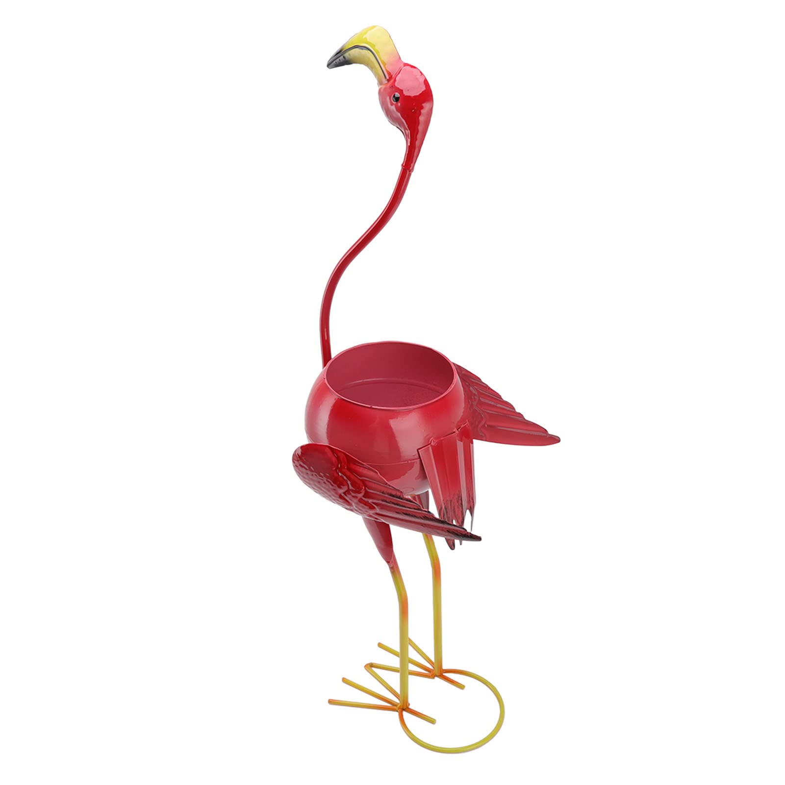 Flamingo-Shaped Iron Flower Pot - Unique Animal Sculpture Planter for Porch & Garden Decor | Outdoor & Indoor Use
