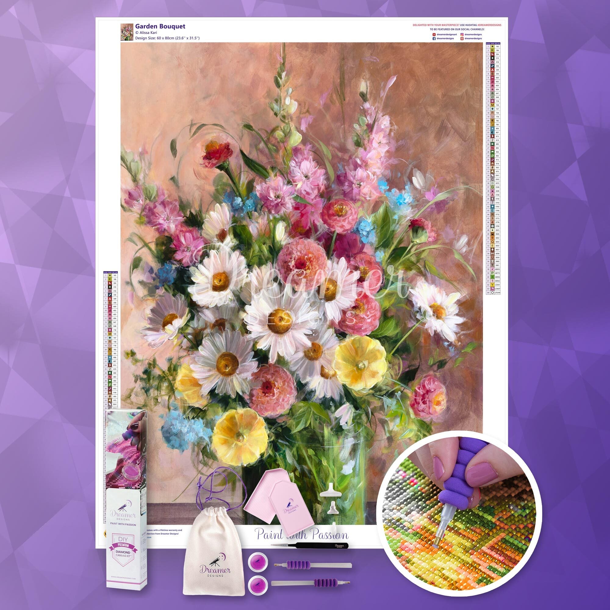 Fresh Cut Garden Bouquet - Beautiful Hand-Tied Floral Arrangement for Weddings, Home Decor & Special Occasions