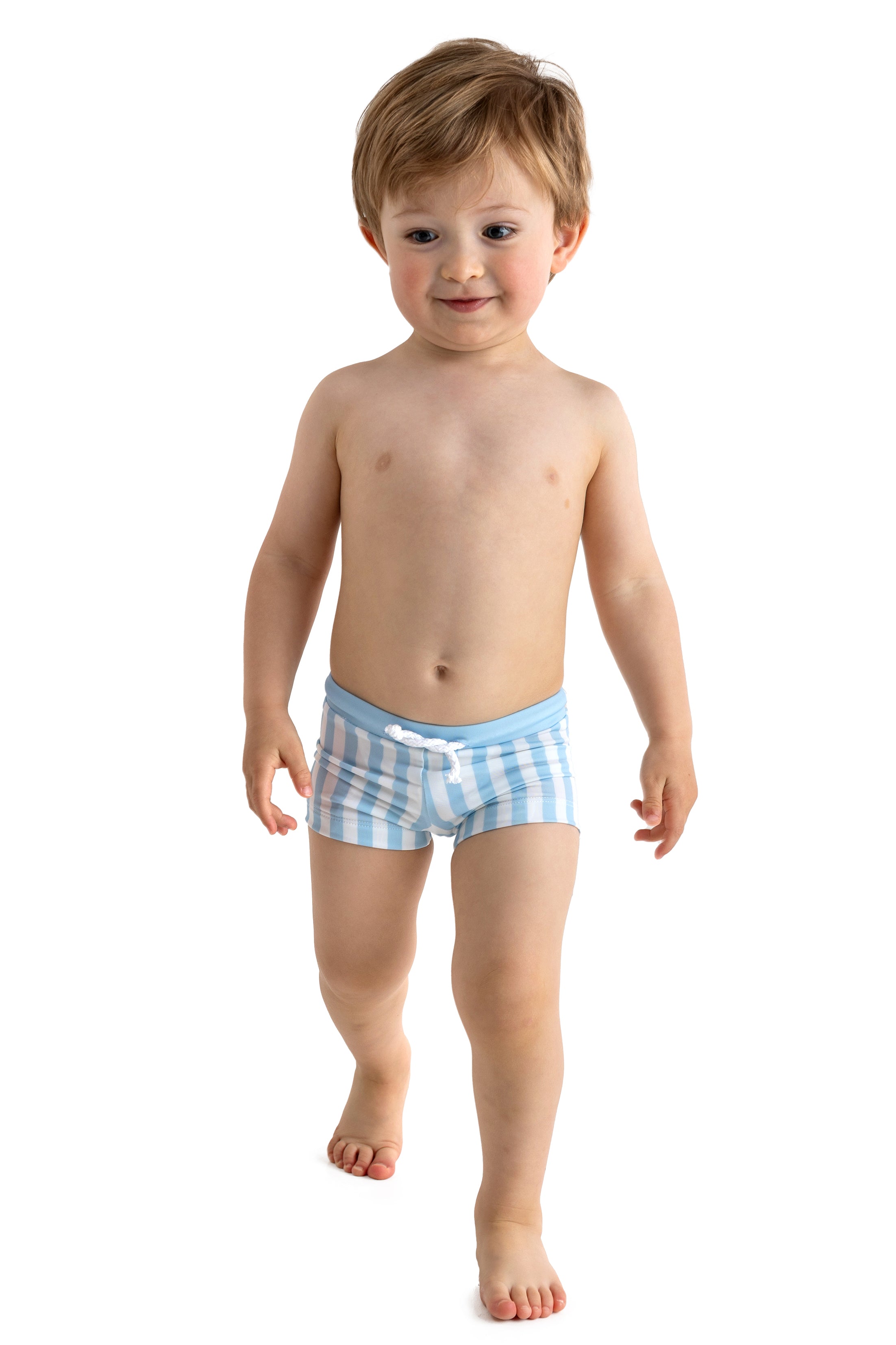 BLUE STRIPES Lycra Swim Shorts for Men - Quick Dry, Comfortable & Stretchable Swimwear for Beach, Pool & Water Sports