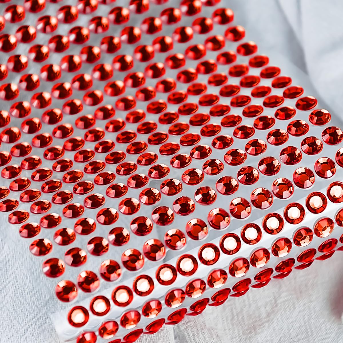 1799pcs Self-Adhesive Rhinestone Stickers for DIY Crafts - Valentine's Day Gem Stickers, Acrylic Bling Round Jewels for Scrapbooking, Nail Art, Phone Cases & Kids Crafts (4 Sheets, Red) - Perfect for Home Decor, Gift Wrapping & Party Supplies