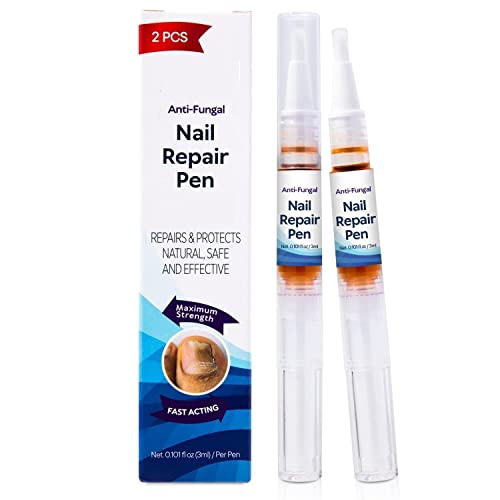 Extra Strength Nail Fungus Treatment for Toenails & Fingernails - Fast-Acting Toenail Fungus Repair Solution with Restoring Pen (2 Pack) | Effective for Athlete's Foot & Nail Discoloration at Home