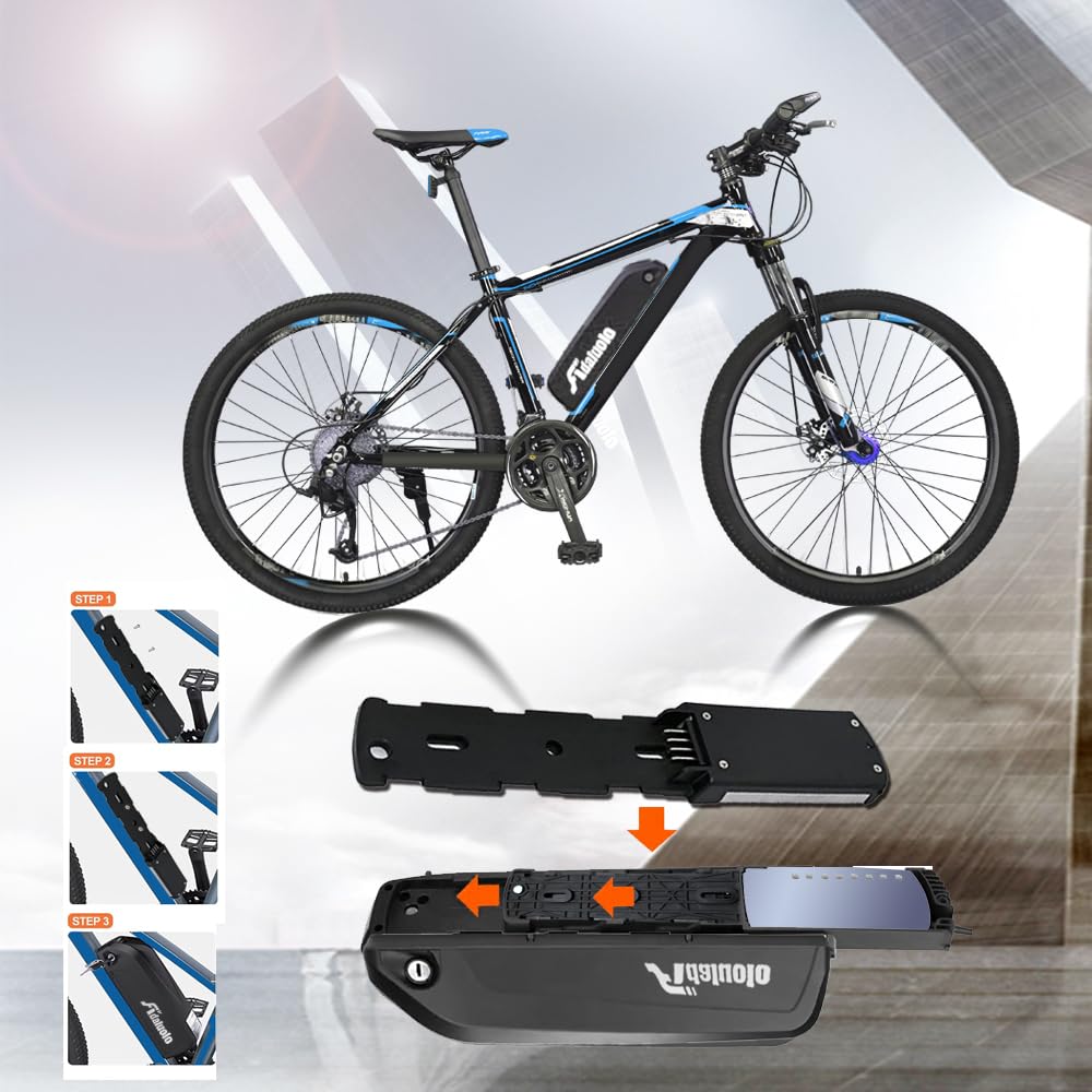36V 13Ah Ebike Battery - Hailong Lithium Battery with 2A Fast Charger, BMS & Safety Lock | Compatible with 350W 500W 750W Motors | Perfect for Commuting, Mountain Biking & Urban Riding