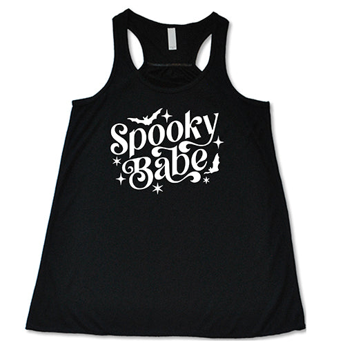 Spooky Babe Shirt - Halloween Women's Graphic Tee - Cute Ghost Print T-Shirt for Women - Perfect for Halloween Parties, Costume Outfits & Fall Fashion