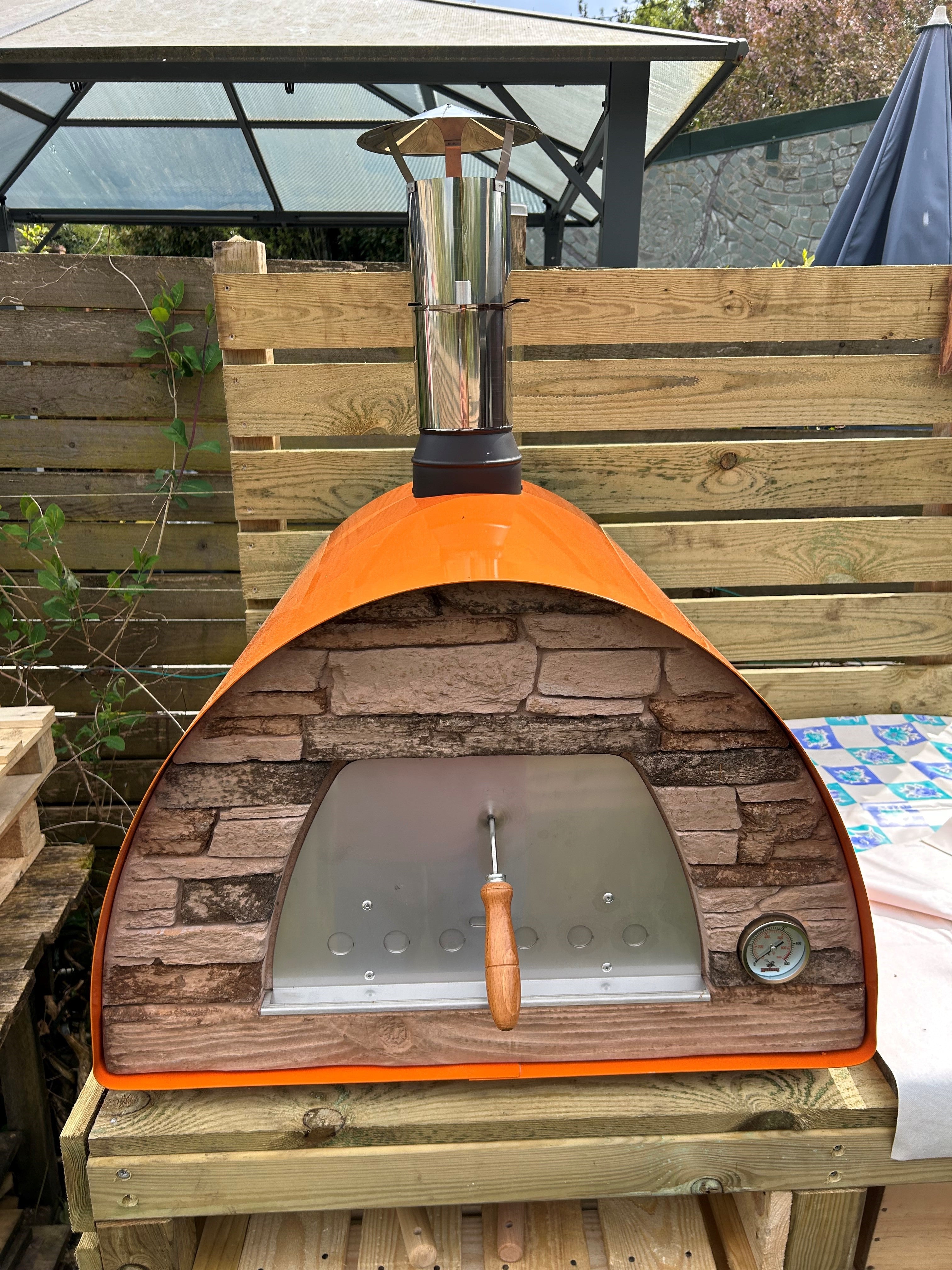MAXIMUS MOBILE PIZZA OVEN - Portable Outdoor Wood Fired Pizza Maker for Camping, Backyard & Tailgating - New Orange Color