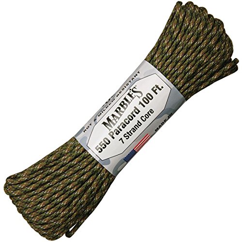 Premium Marbles Parachute Cord - 550 Paracord for Outdoor Survival, Camping & Hiking Gear | Digital Woodland Camo Design