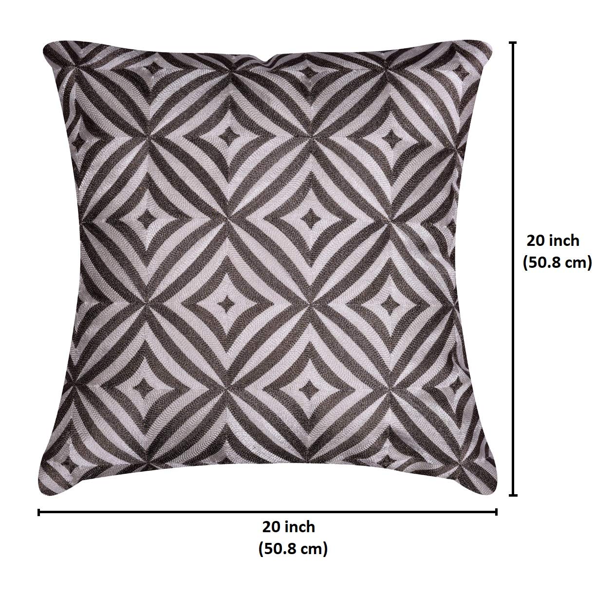 Decozen Embroidered Zipper Throw Pillow Covers 20x20 Inches - Soft Decorative Pillow Cases for Sofa, Couch, Bed, Living Room & Bedroom - Home & Office Decor in Beige Brown - Perfect for Cozy Reading Nooks & Accent Seating Areas