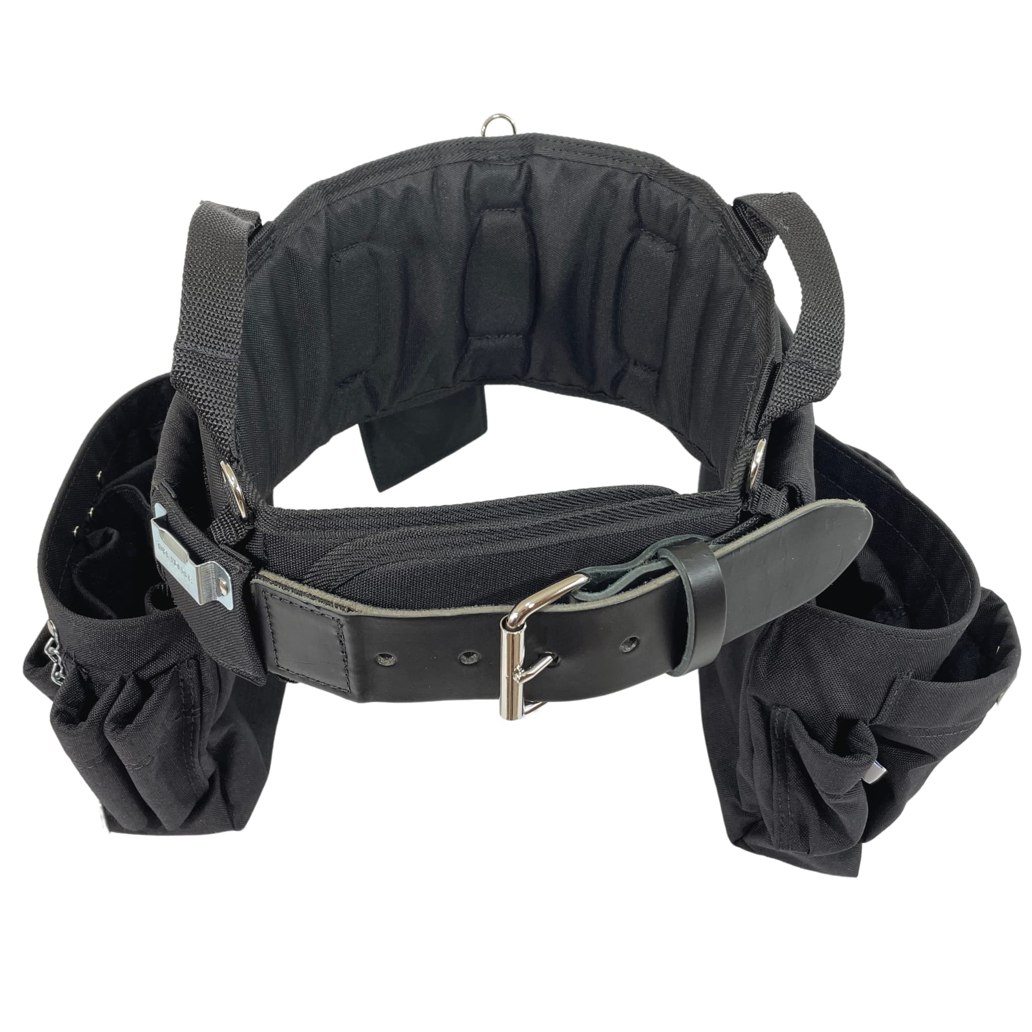 BOULDER BAG Professional Electrician's MAX Combo Tool Belt with Comfort Back Support - Heavy Duty Leather Work Belt with Buckle (Black, XL 37-42 Inch Waist) - Made in USA - Perfect for Construction, Electrical Work & Home Improvement Projects
