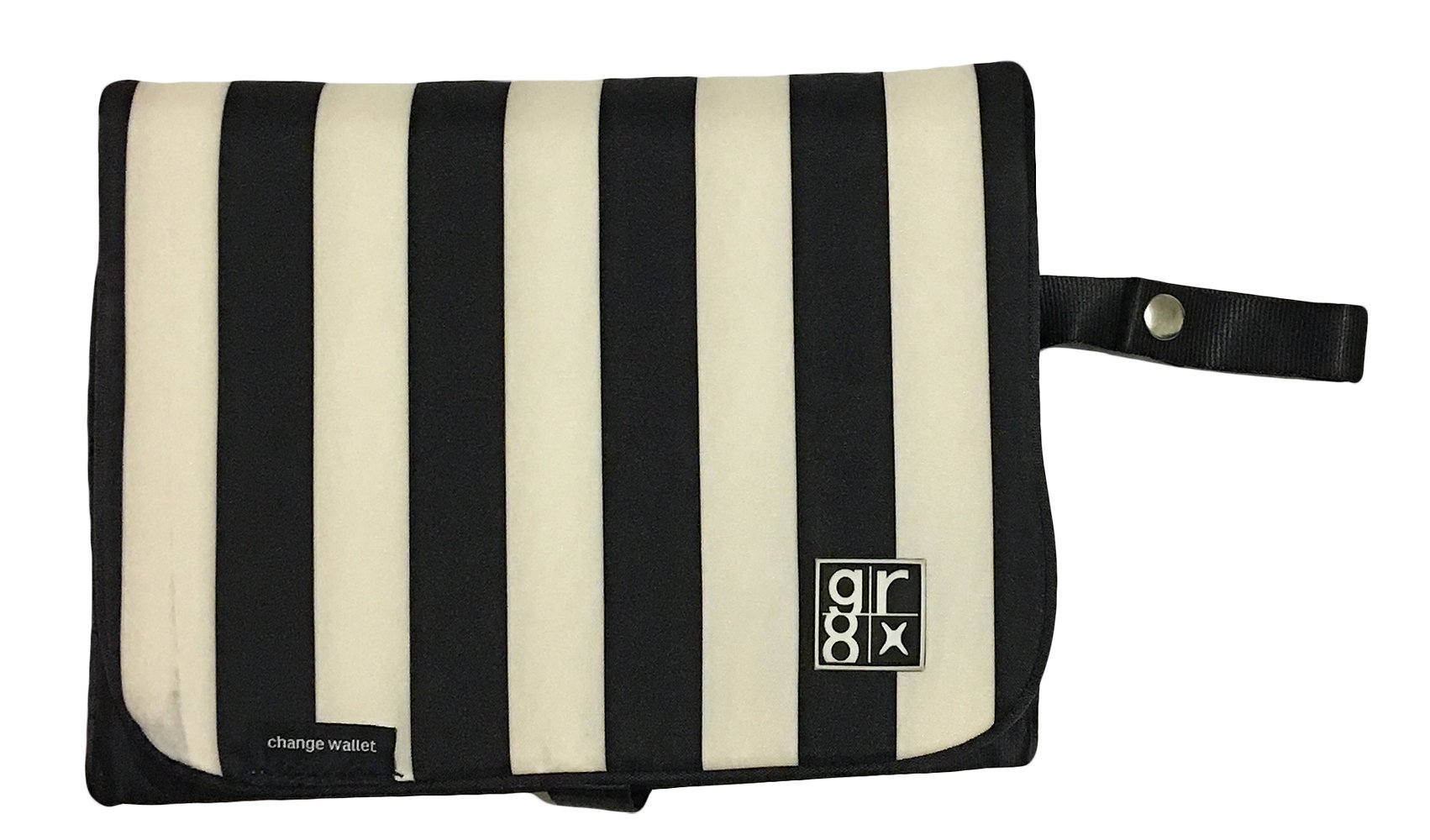Premium Changing Pad Wallet - Stylish Vespa Stripe Black/Black Design - Perfect for Baby Diaper Bags, Nursery Essentials & On-the-Go Parents