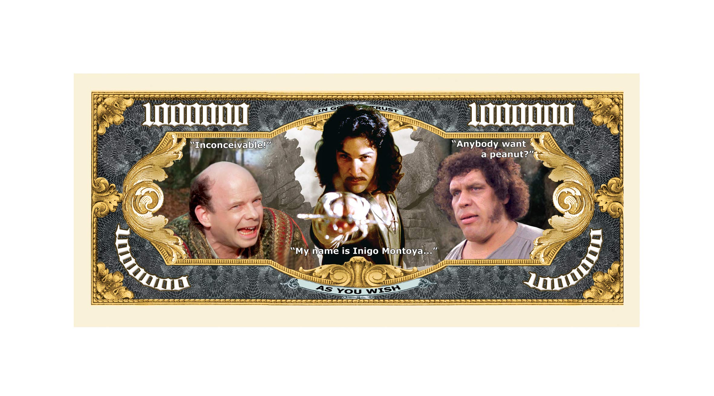 Princess Bride Million Dollar Bill - Pack of 25 American Art Classics | Best Gift for Movie Fans & Collectors | Perfect for Birthdays, Movie Nights & Themed Parties