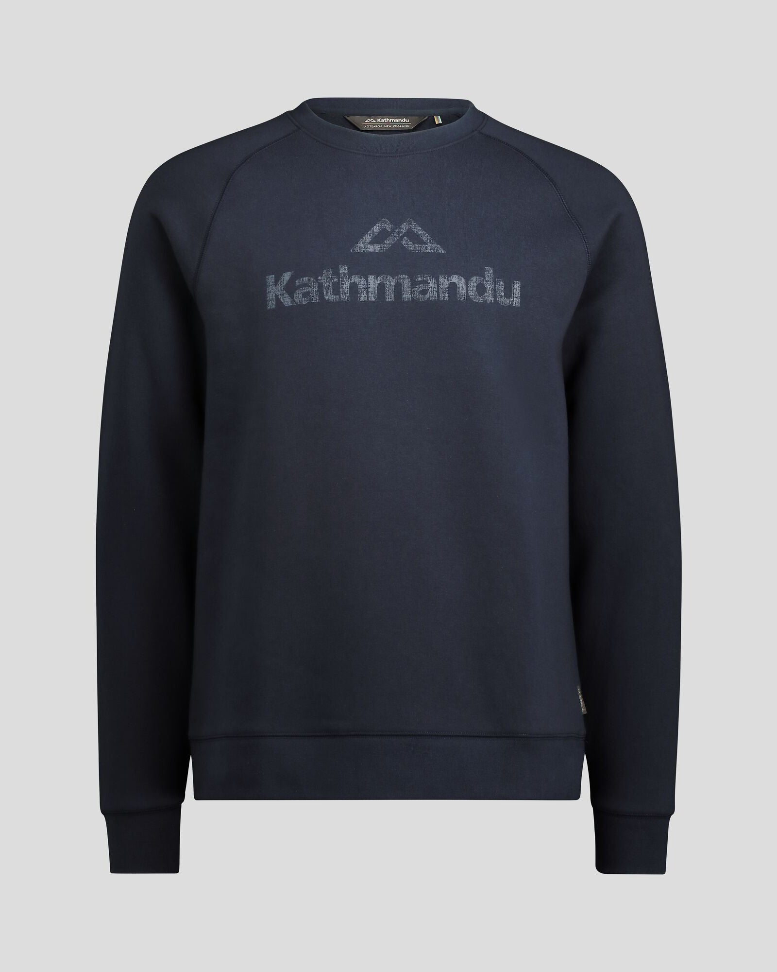 Men's Kathmandu Logo Crew Sweater - Pure Navy Blue Cotton Pullover for Casual Wear & Outdoor Adventures