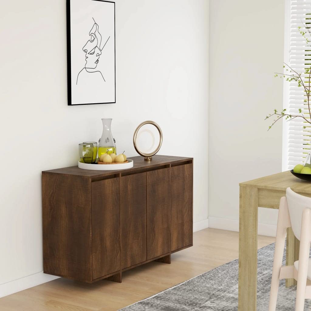 Stylish Sywamol Sideboard - 47.2 Inch Brown Oak Storage Cabinet for Dining Room & Bedroom | 16.1