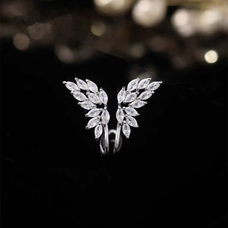 Sparkly No-Piercing Butterfly Ear Cuff Angel Wings Stud - Hypoallergenic Fashion Jewelry for Women & Teens | Perfect for Parties, Weddings & Everyday Wear (Style A8321)