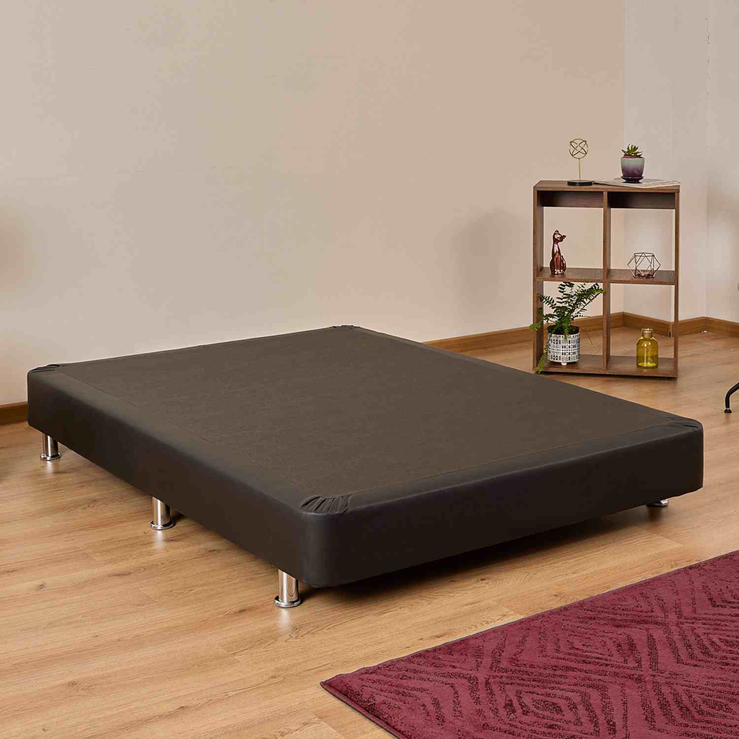 Base Cama Pluss M2 Negro 90x190cm - Single Bed Frame for 90x190cm Mattress - Sturdy Metal Platform Bed Base with Noise-Free Support - Perfect for Small Bedrooms, Guest Rooms & Apartments