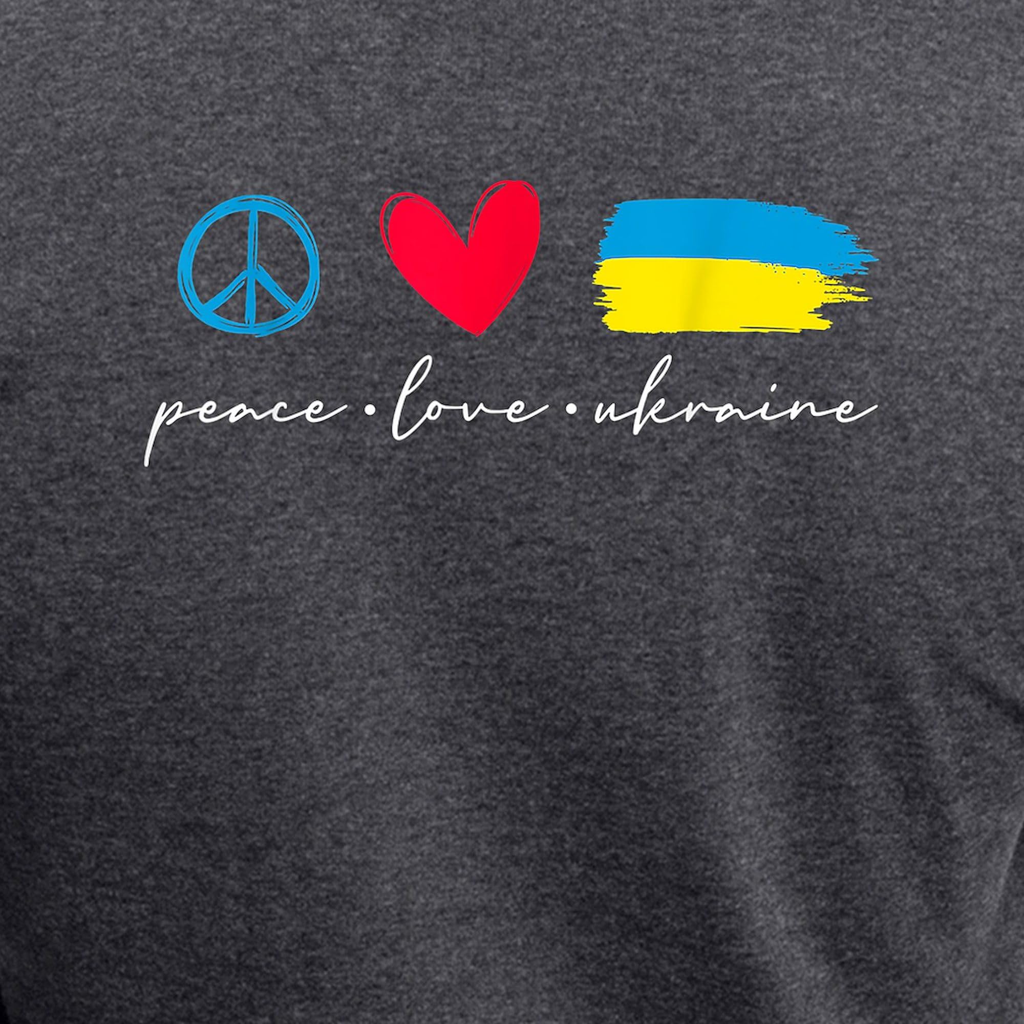 Funny Peace Love Ukraine Women's Pajama Set - Charcoal Novelty Sleepwear for Comfort & Support - Perfect for Lounging, Gifts & Showing Solidarity