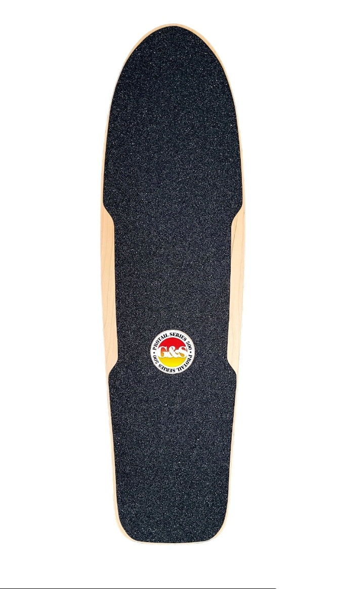 G&S PROTAIL 500 Skateboard Deck - Natural Wood with Blue Green Yellow Logo | Professional Street & Park Skateboard for Adults & Teens | Perfect for Tricks, Commuting & Skatepark Riding