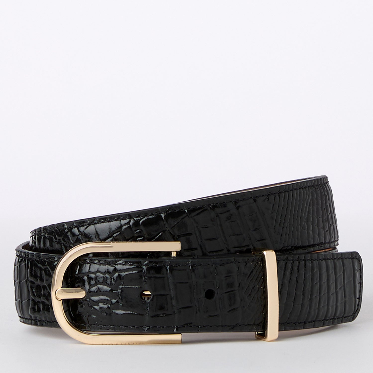 Genuine Leather Belt with Gold Buckle - Medium Size for Men & Women | Perfect for Office, Casual Wear & Formal Occasions