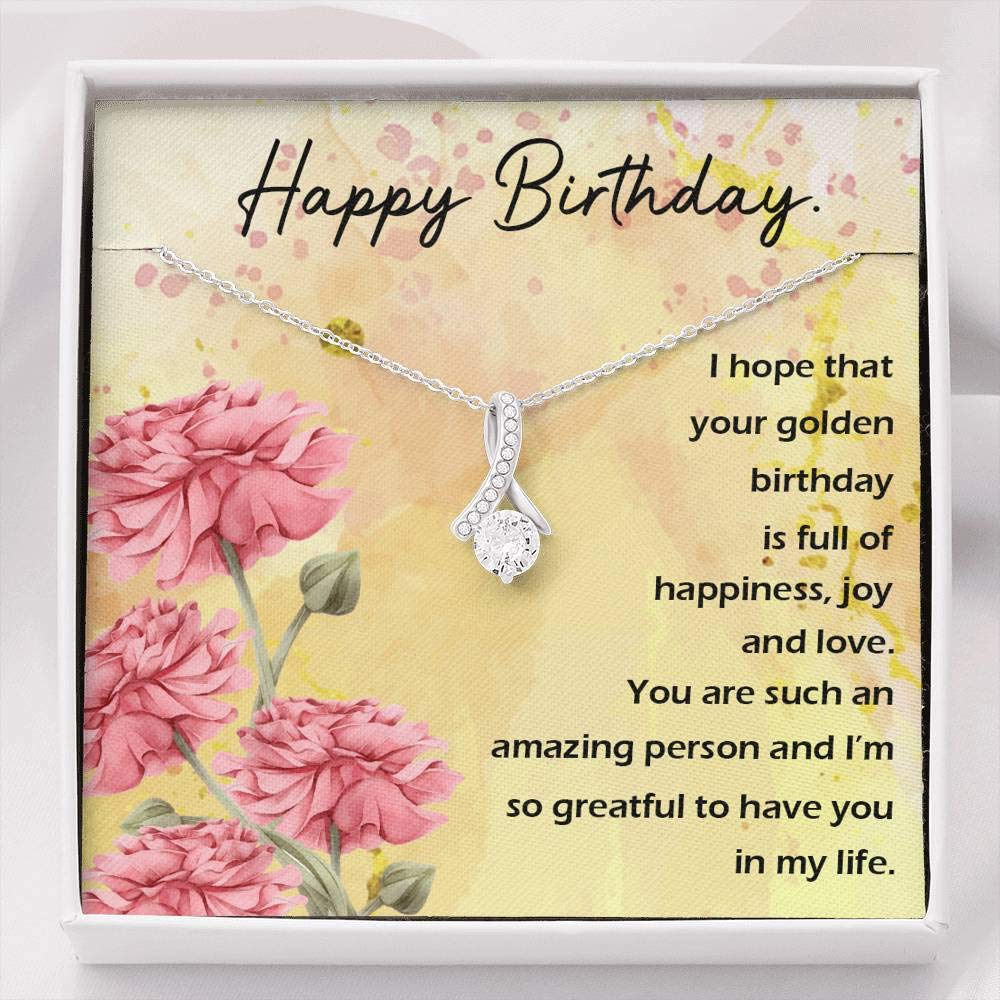 Happy Birthday Necklace for Women - Golden Gift for Her, Sister, Daughter | Party & Celebration