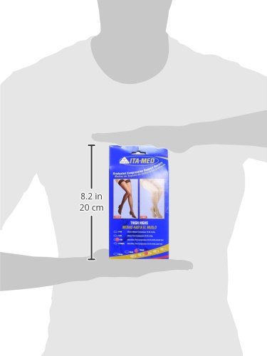 **ITA-MED Compression Thigh High Socks (25-35 mmHg) - 3-Pack, Large, Black - Ideal for Travel, Varicose Vein Relief & Post-Surgery Recovery**
