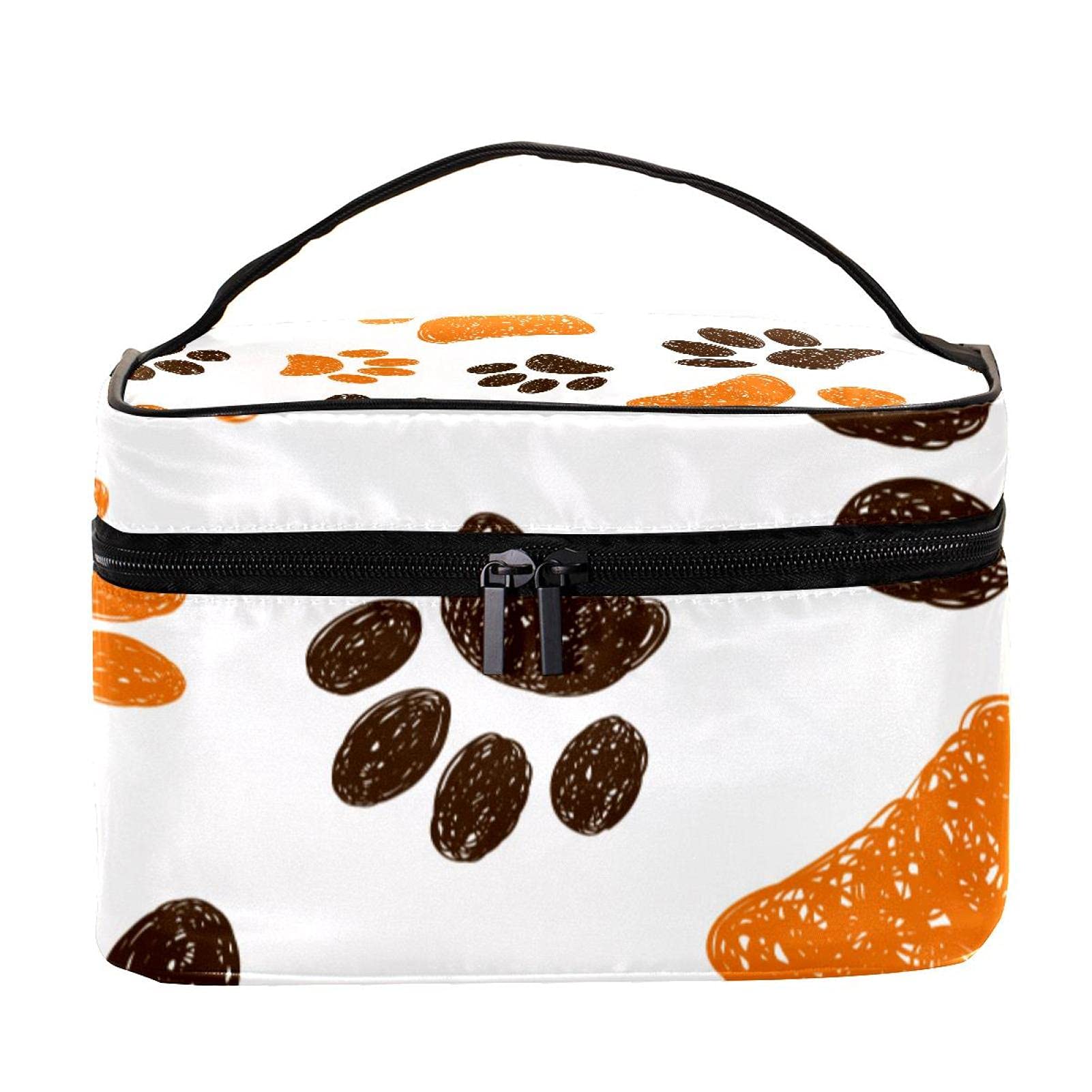 Waterproof Large Travel Makeup Bag with Dog Paws Prints - Cosmetic Organizer Case with Zipper for Women & Girls | Perfect for Vacation, Gym, and Daily Essentials Storage