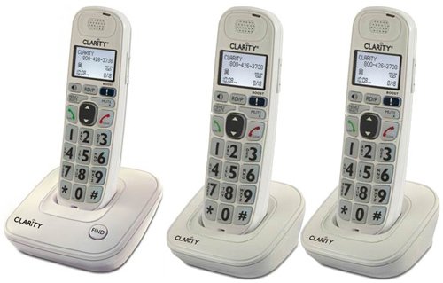 Clarity D704 Cordless Phone for Moderate Hearing Loss - Expandable with 2 D704HS Handsets | Clear Sound Amplification for Home & Office Use
