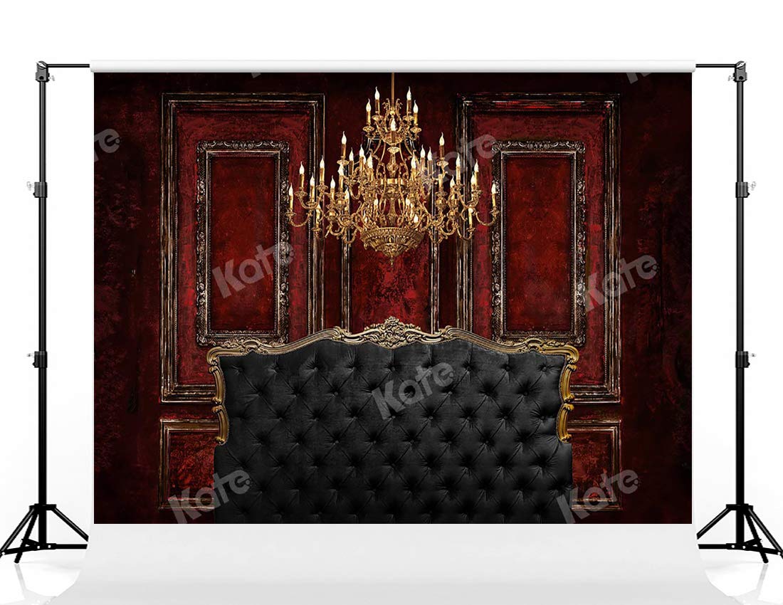 Kate 7×5ft Red Headboard Photo Backdrop - Premium Interior Bedside Background for Professional Photographers | Perfect for Studio Photography, Wedding Shoots & Home Decor