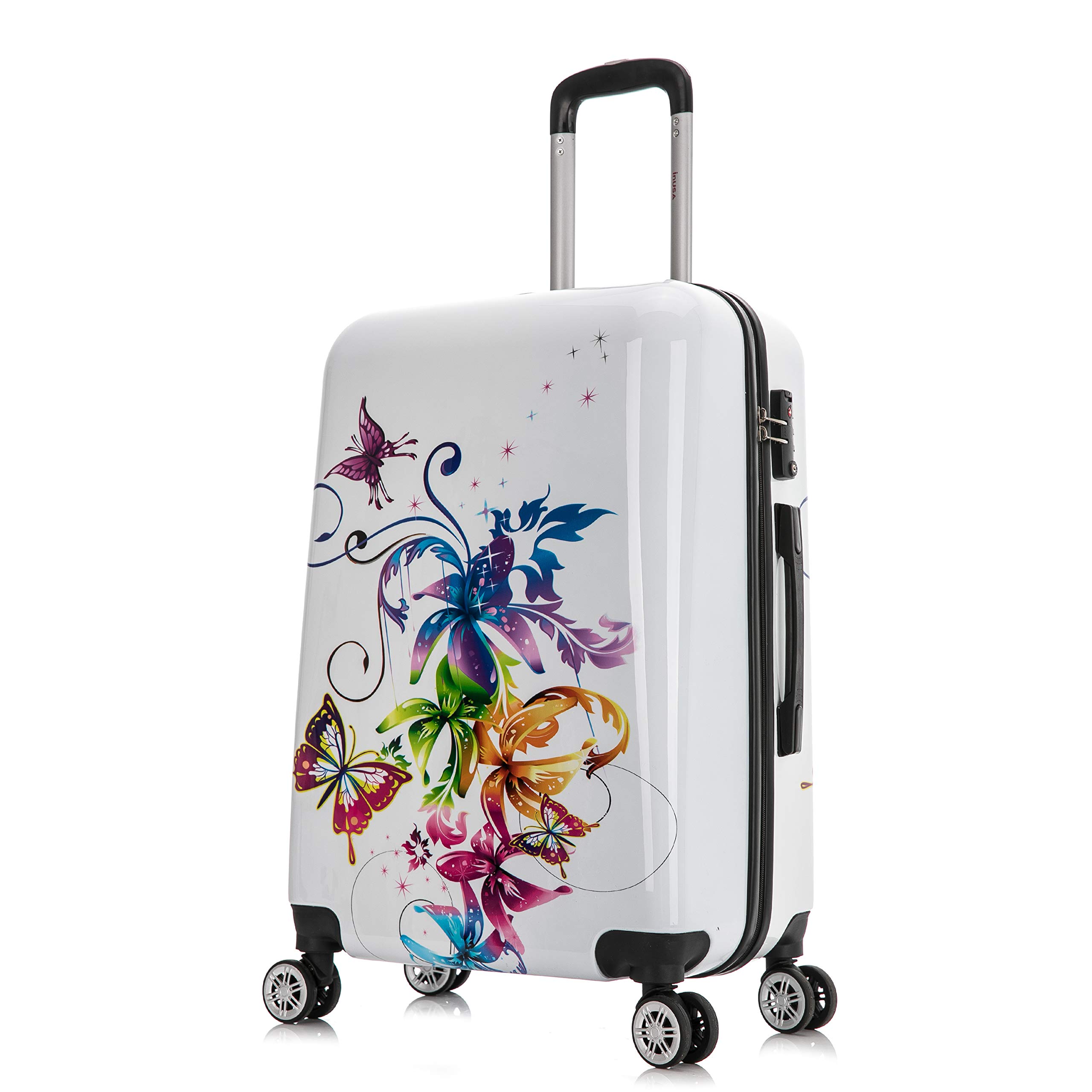 InUSA 24-Inch Medium Checked Luggage - Durable Lightweight Hardside Suitcase with 360° Spinner Wheels & TSA Lock | Perfect for Air Travel, Business Trips & Family Vacations