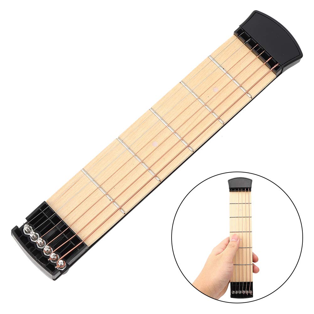 Portable 6-Fret Pocket Guitar Trainer - Finger Exercise & Chord Practice Tool for Beginners | Compact Travel Guitar Fretboard for On-The-Go Musicians (Home, Office, Travel, Camping)