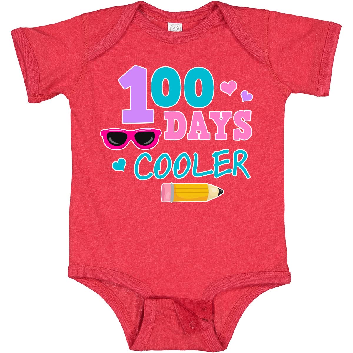 Inktastic 100 Days Cooler in Pink Baby Bodysuit - Soft Cotton Onesie for Newborns & Infants - Perfect for 100 Days Celebration, Photo Shoots & Everyday Wear
