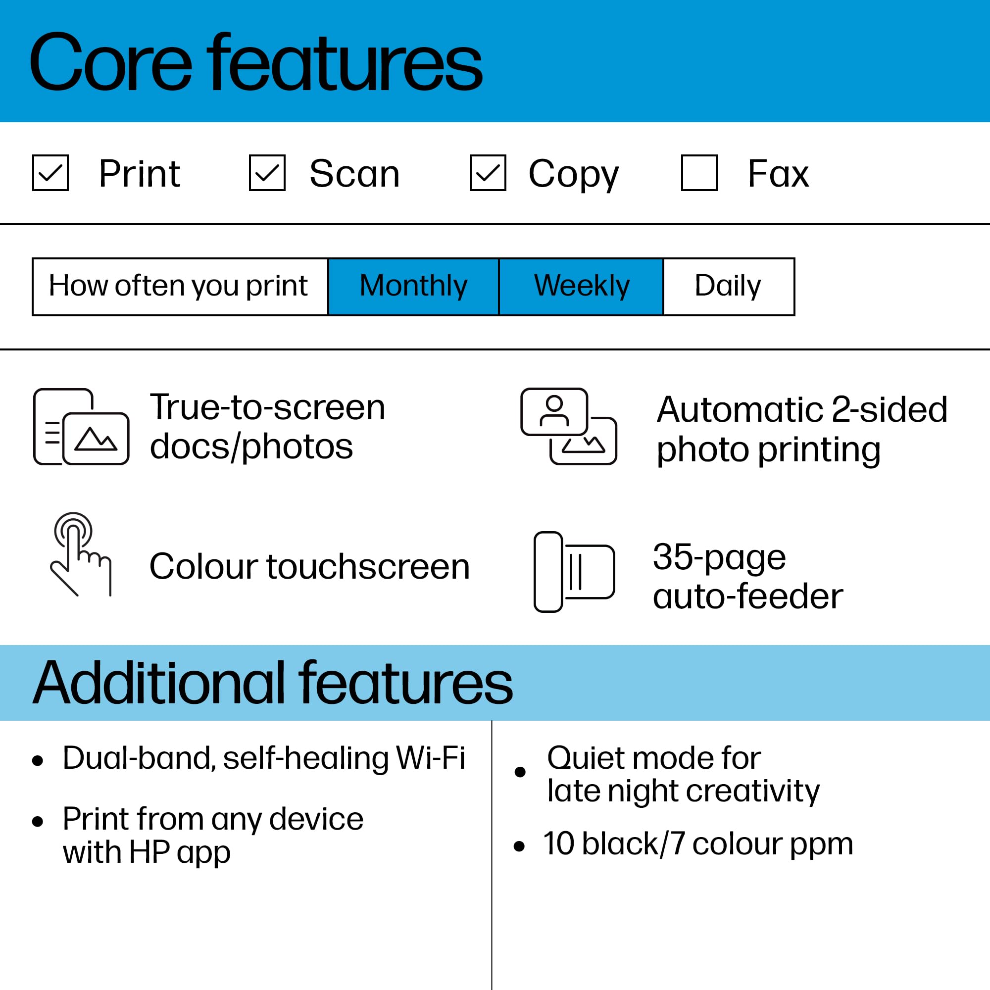 HP Envy 6530e Wireless All-in-One Color Printer with Auto 2-Sided Printing | Print, Scan, Copy | 3 Months Instant Ink Included | Automatic Document Feeder | Home & Office Use | Perfect for Documents, Photos, School Projects & Small Business Needs
