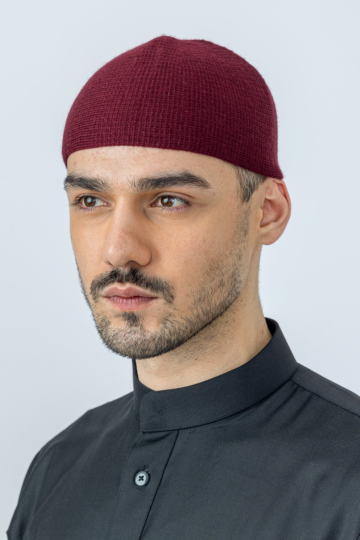 Authentic Maroon Turkish Cotton Head Cap for Men & Women - Breathable & Comfortable for Prayer, Yoga, and Everyday Wear