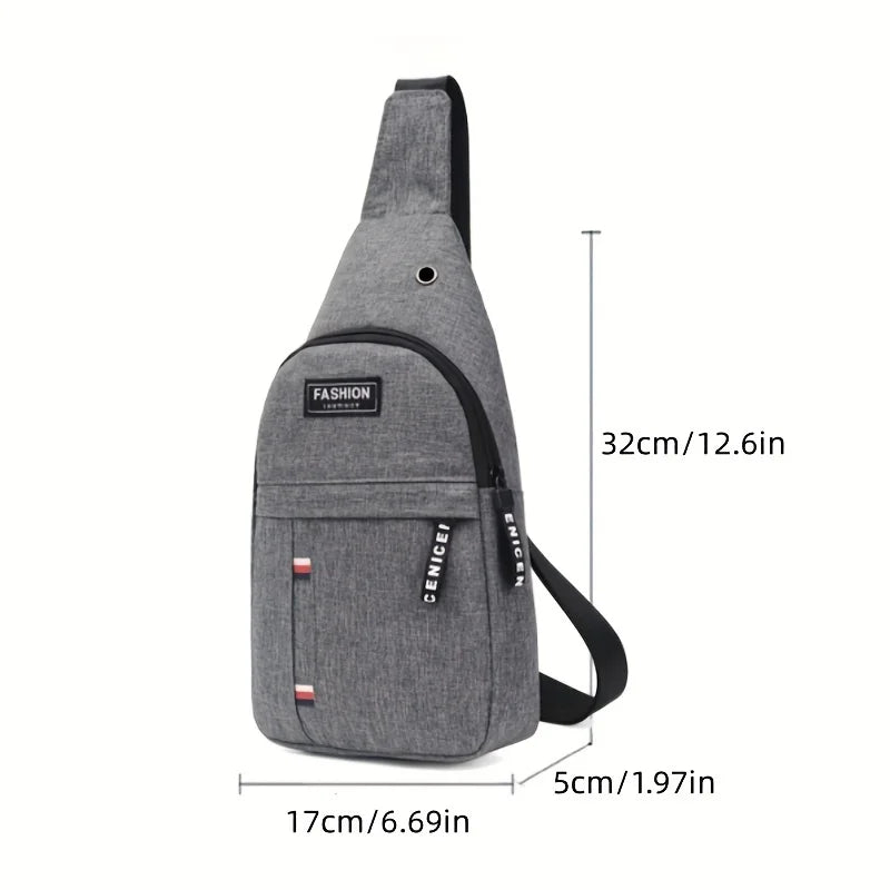 Men's Small Canvas Crossbody Chest Bag - Lightweight Multifunctional Sling Bag for Outdoor Sports, Travel, Hiking & Camping - Perfect for Daily Use, Gym, Cycling and Urban Adventures