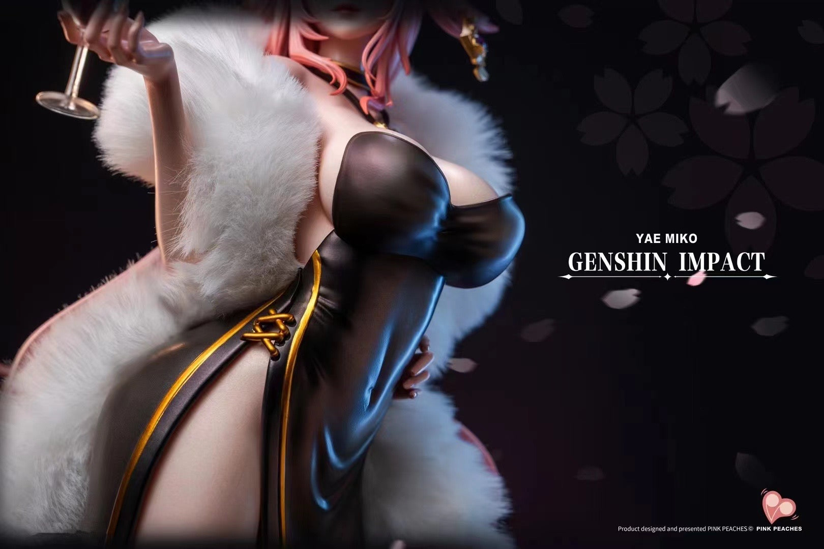 Genshin Impact Yae Miko Eveningwear Series Cosplay Costume - Pink Peaches Studio Official Licensed Anime Dress for Conventions & Cosplay Events