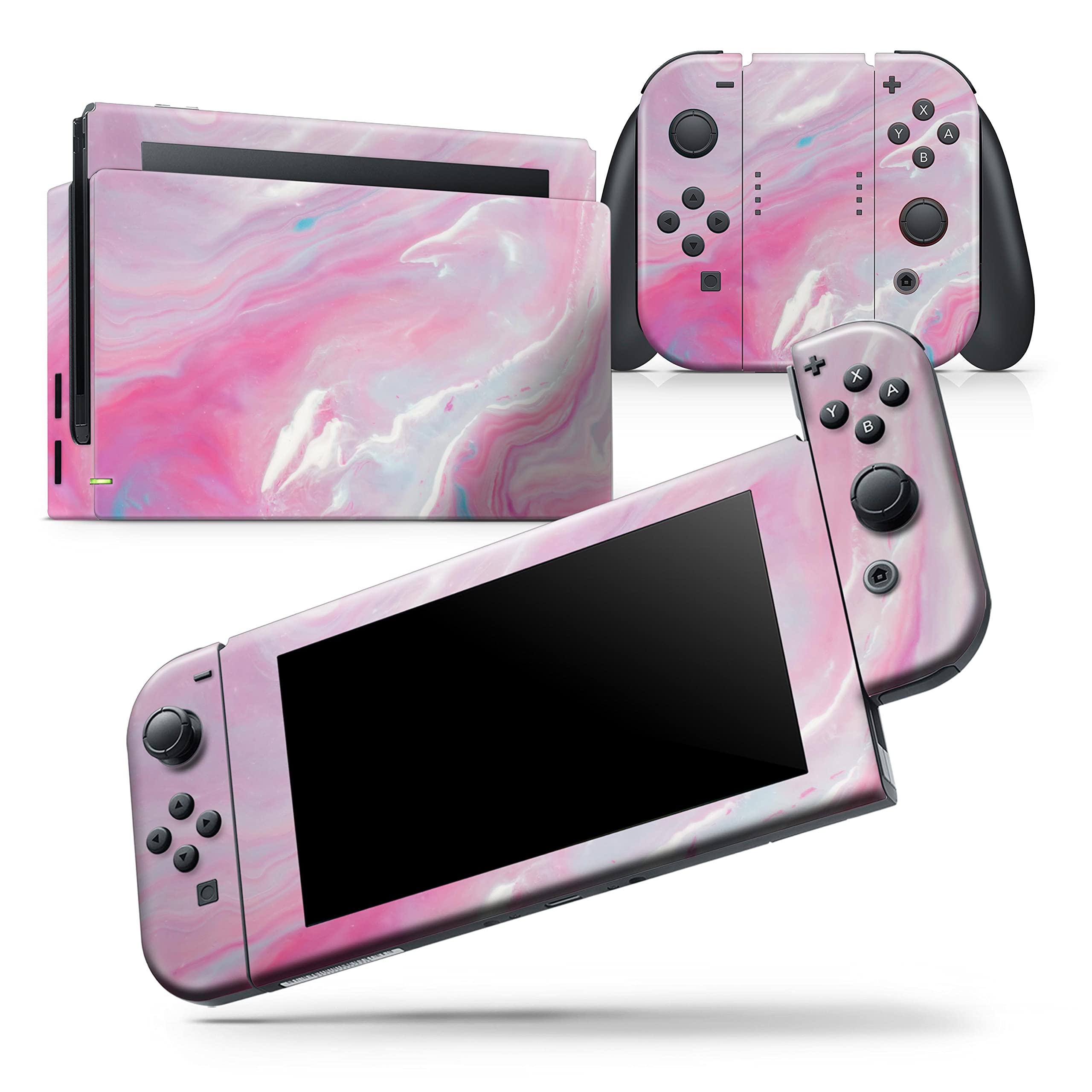 Nintendo Switch Pro Controller Skin - Marble Pink Vinyl Wrap Cover, Scratch-Resistant & Removable Protective Decal - Perfect for Gaming Protection & Customization (Compatible with All Switch Pro Controllers)