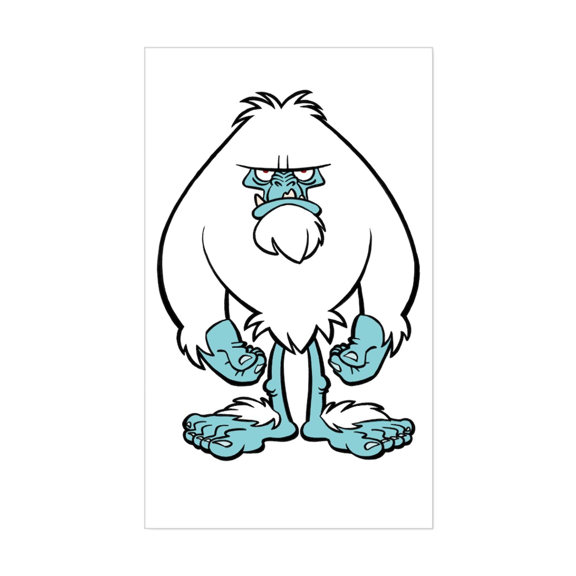 Disgruntled Yeti Rectangle Bumper Sticker - Funny Car Decal for Windows, Laptops & Coolers - Durable Vinyl Sticker for Cars, Trucks & Water Bottles