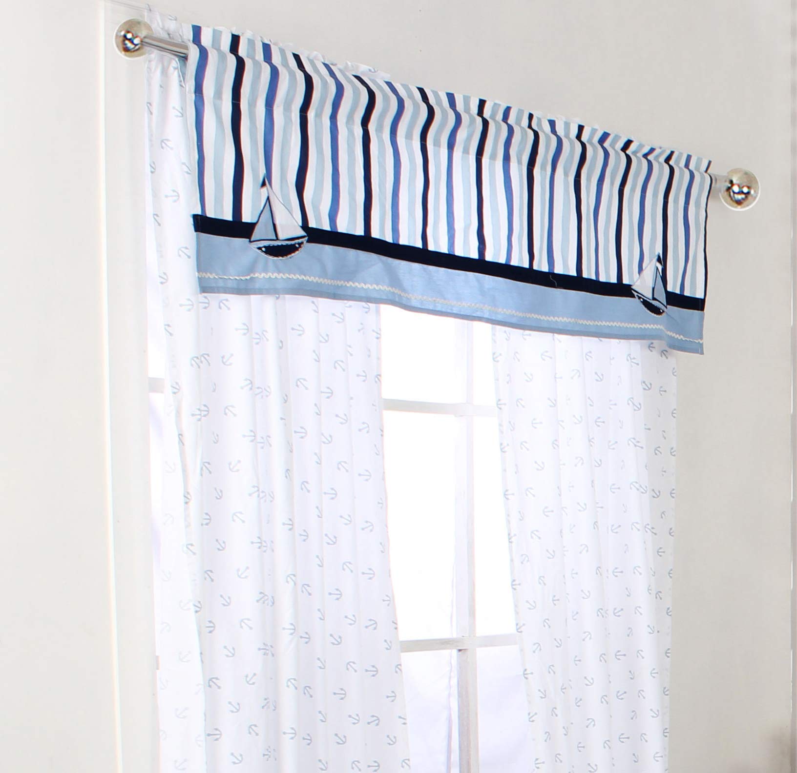 Little Sailor Single Curtain Panel - Nautical Themed Window Treatment for Kids Room, Nursery & Coastal Decor - Perfect for Bedroom, Living Room & Dorm Windows