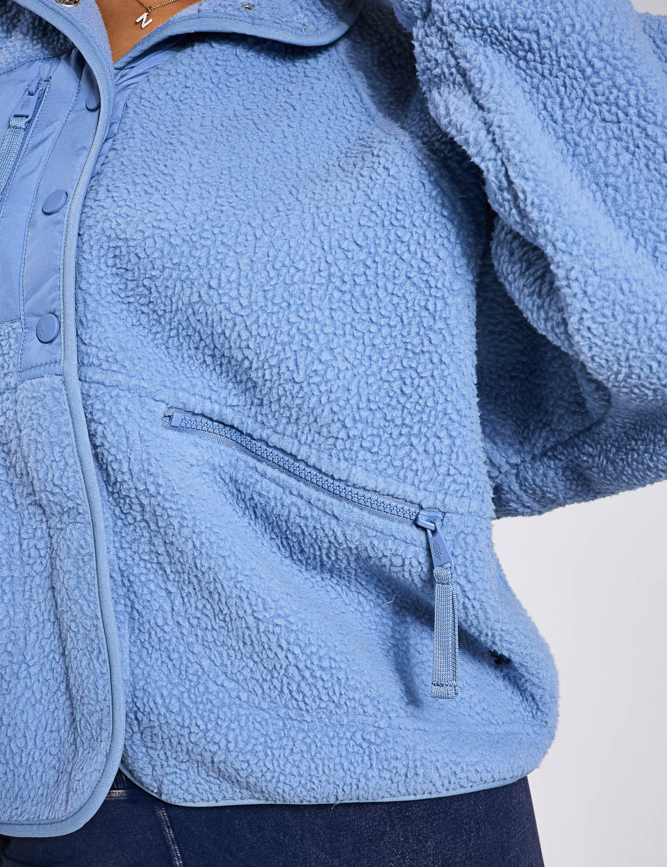 Hit The Slopes Fleece Jacket - Blue Grey | Warm Winter Outerwear for Skiing, Snowboarding & Outdoor Adventures