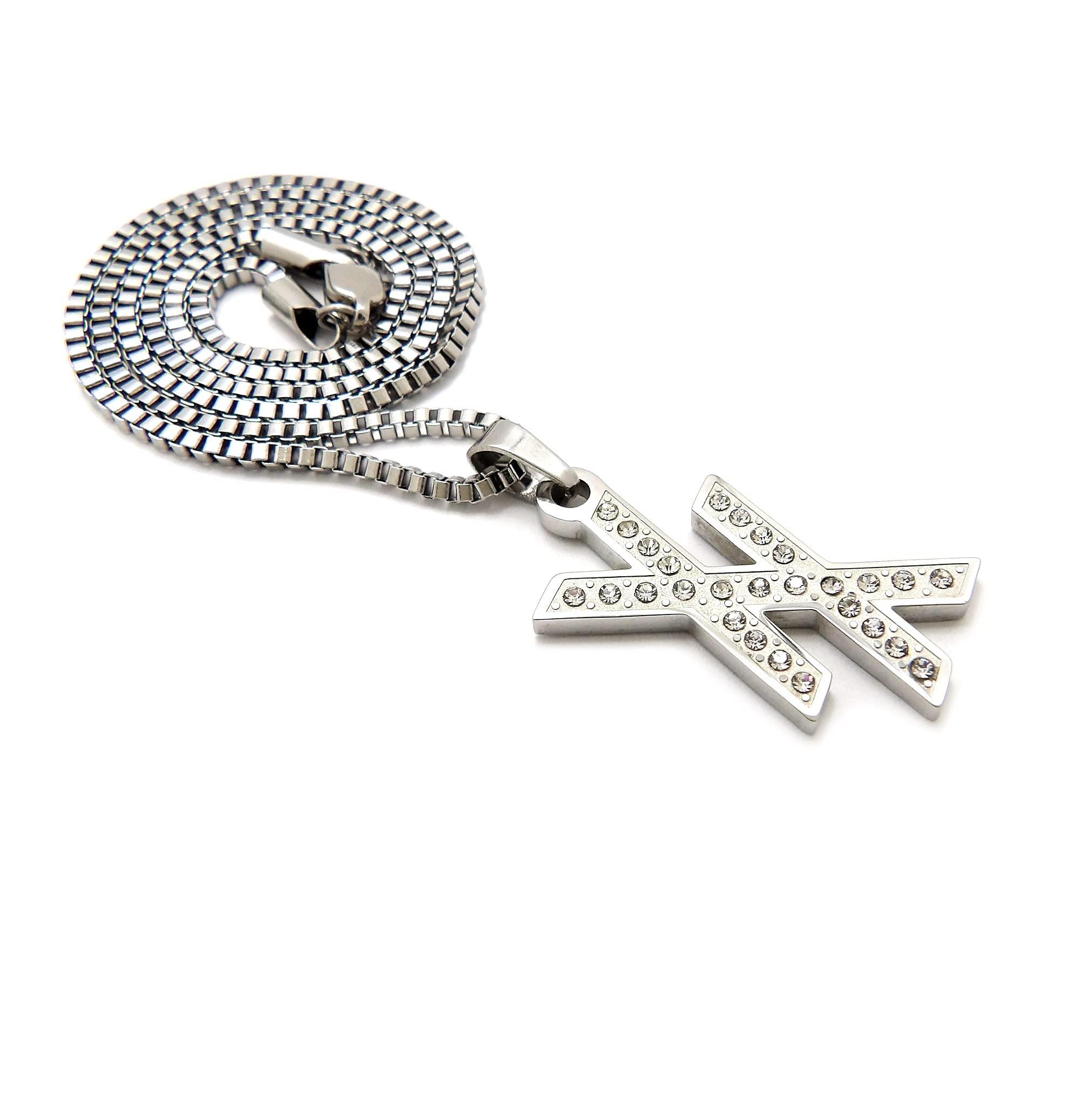 Unisex Stone Filled Cuban Chain Necklace - Gold/Silver for Parties & Gifts