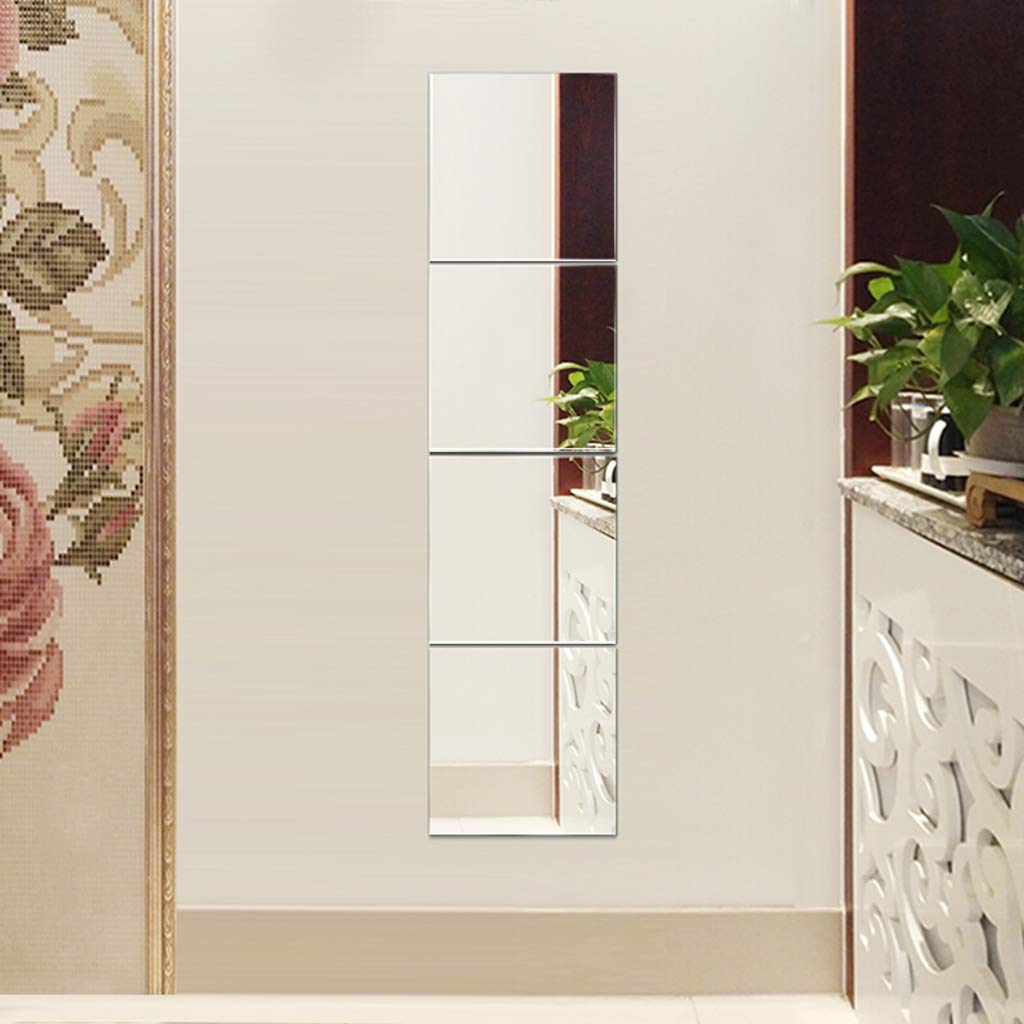 30x30/40x40cm Wall-Mounted Full-Length Mirror with Free Punch Holes for Bathroom & Cloakroom - Easy Installation & Customizable Combination for Home Decor