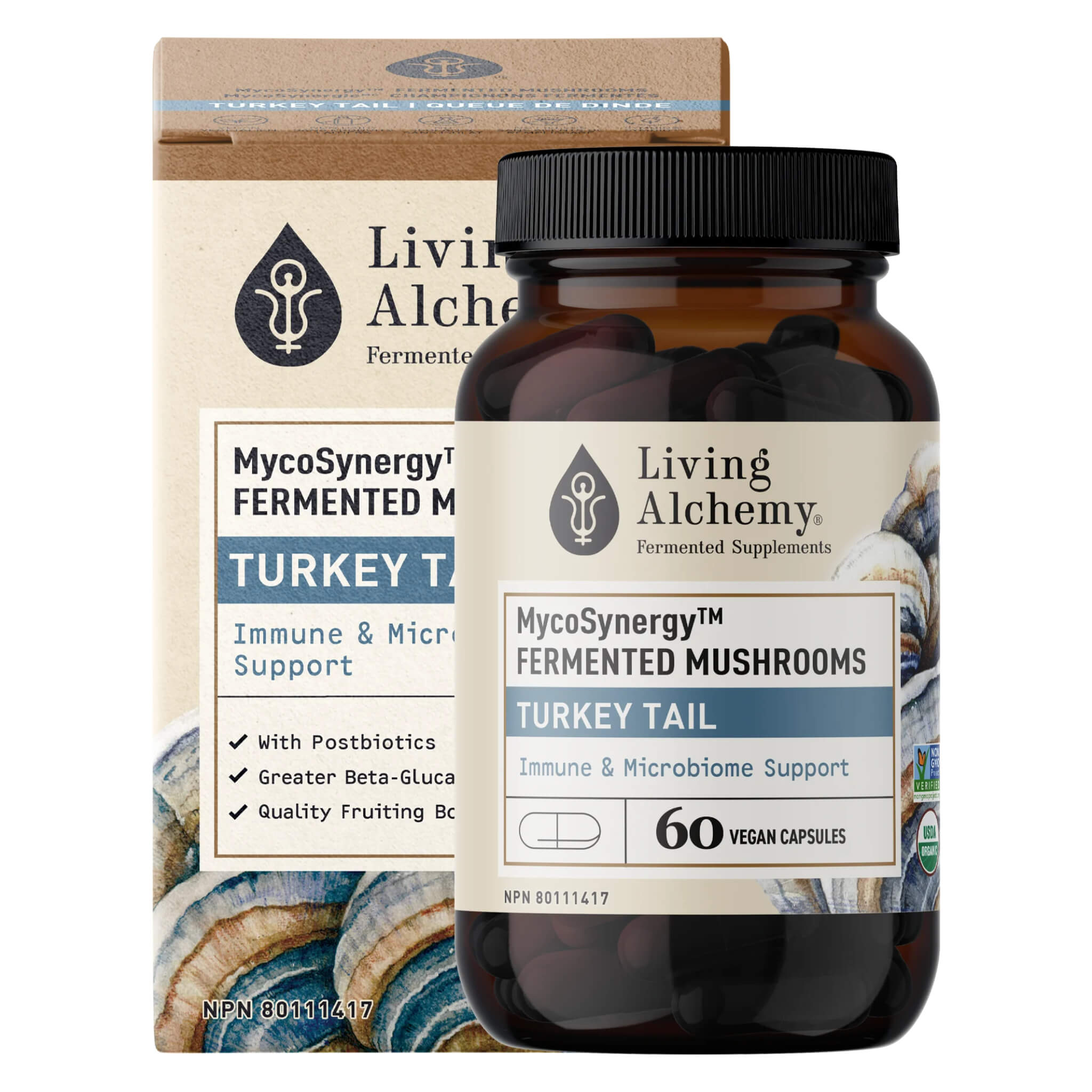 MycoSynergy Organic Fermented Turkey Tail Mushroom Supplement - Immune Support & Wellness Boost for Daily Health