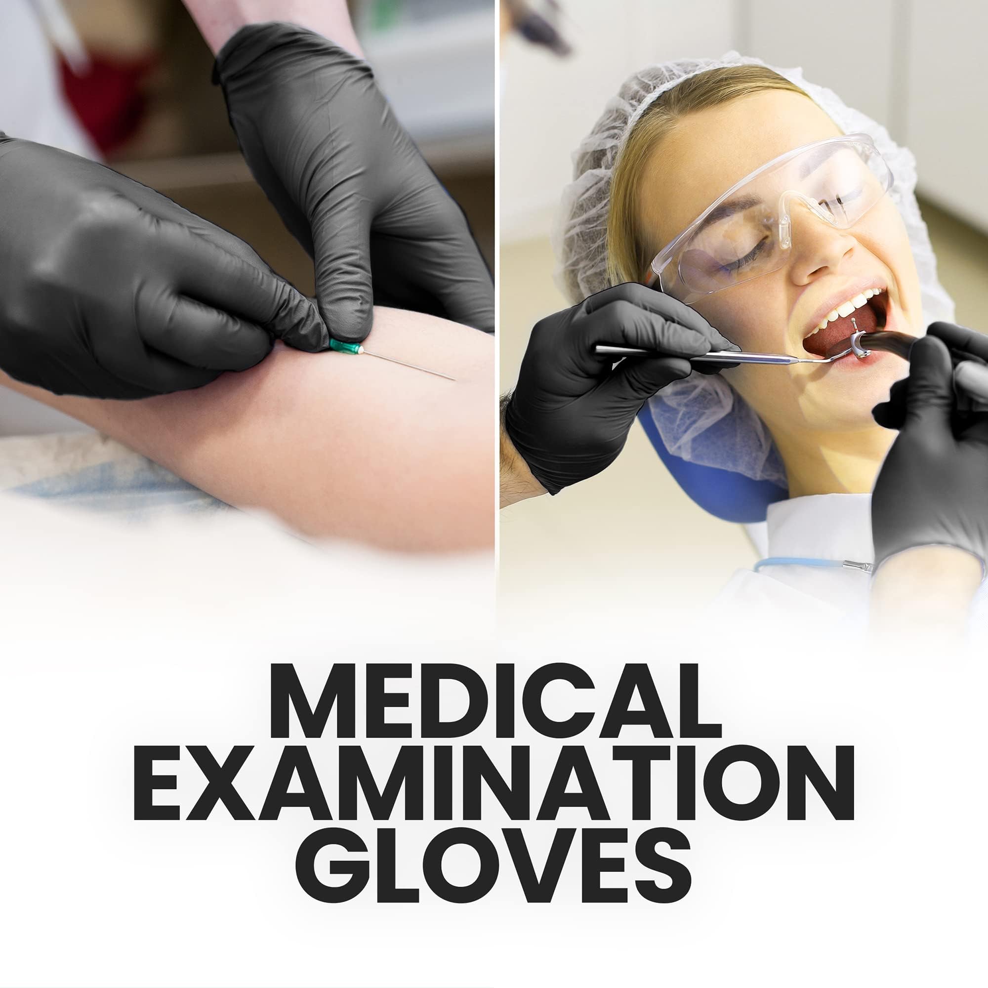 Heavy Duty Black Nitrile Gloves - 6 Mil Thick, Powder-Free, Latex-Free for Tattoo Artists, Cleaning, Cooking, Automotive & Medical Use - Ideal for Salon, Kitchen, Garage & Healthcare Professionals