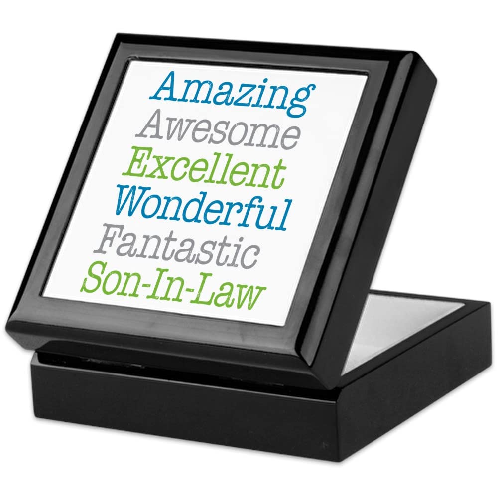 Son in Law Keepsake Box - Handcrafted Hardwood Jewelry Box with Velvet Lining | Perfect Gift for Weddings, Anniversaries & Special Occasions